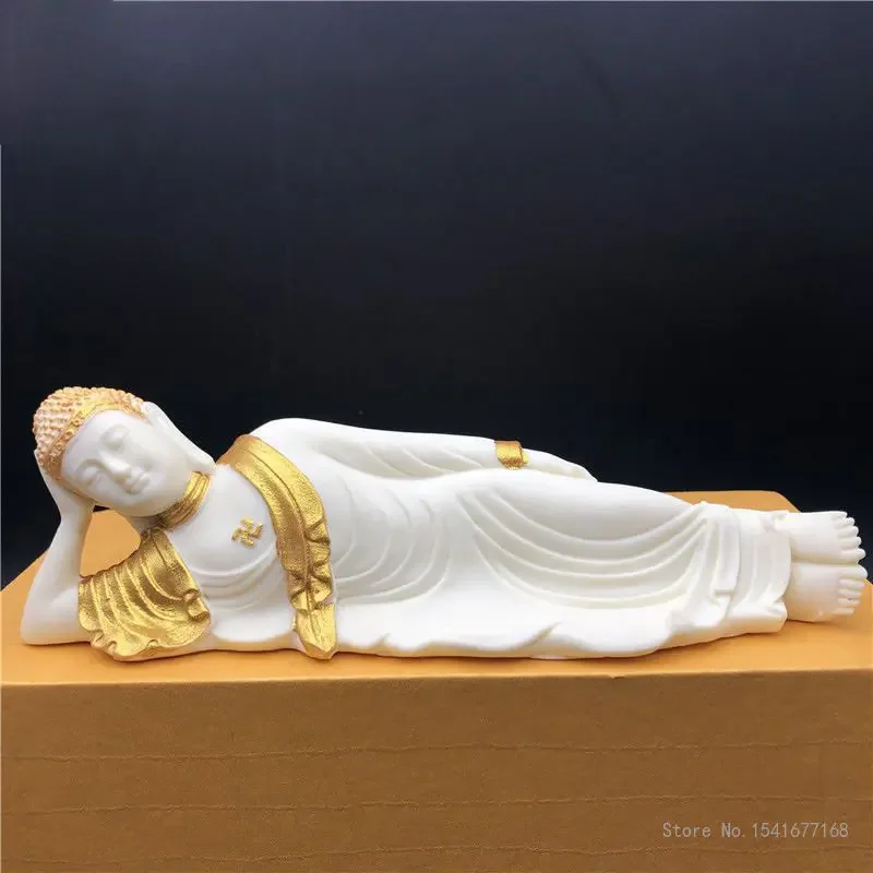 Creative Sakyamuni Amitabha Buddha Ornaments, Home Geomantic Programs, Crafts to Protect Peace, Ivory Crouching, 1Pc