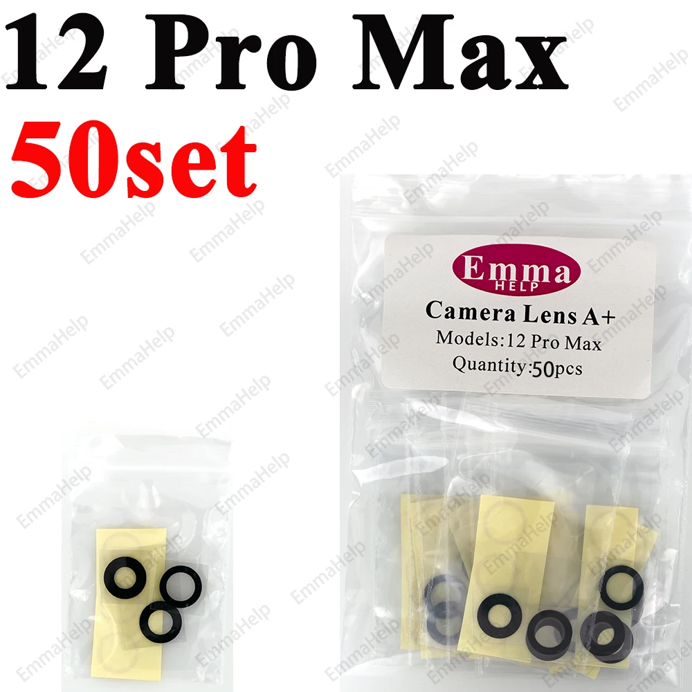 50Set Rear Camera Glass for iPhone 13 Pro Max 11 14 Plus Mini 7 8 X XS XR 12 Pro Max Back Camera Lens Replacement Part Wholesale