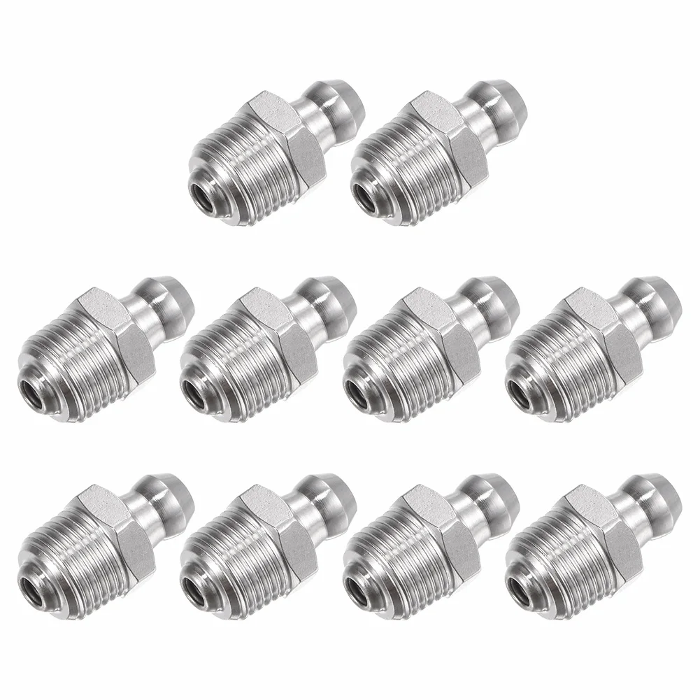 10pcs Straight Hydraulic Grease Fitting 1/8-28inch Thread 201 Stainless Steel Grease Accessories For Mechanical Parts