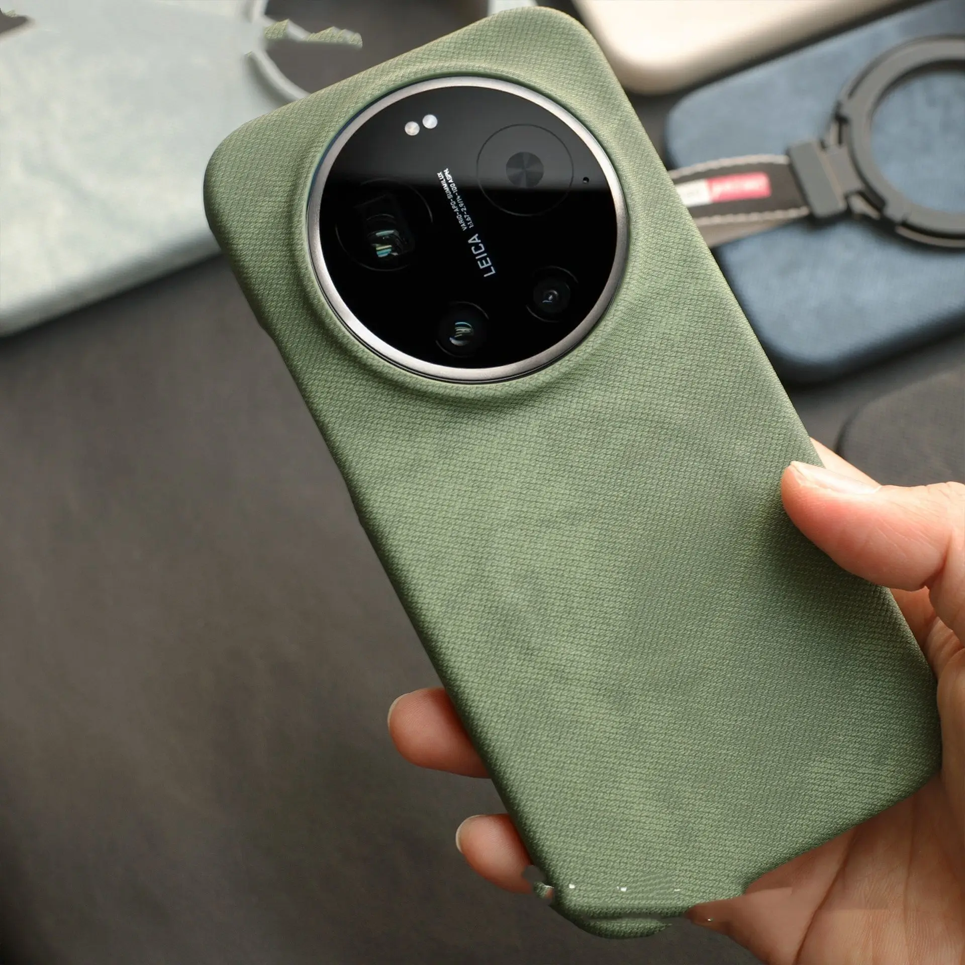 Capa para xiaomi 17 ultra, textura de tecido, fecho magnético, couro pu, adequado para a pele, capa à prova de choque para xiaomi 17 ultra