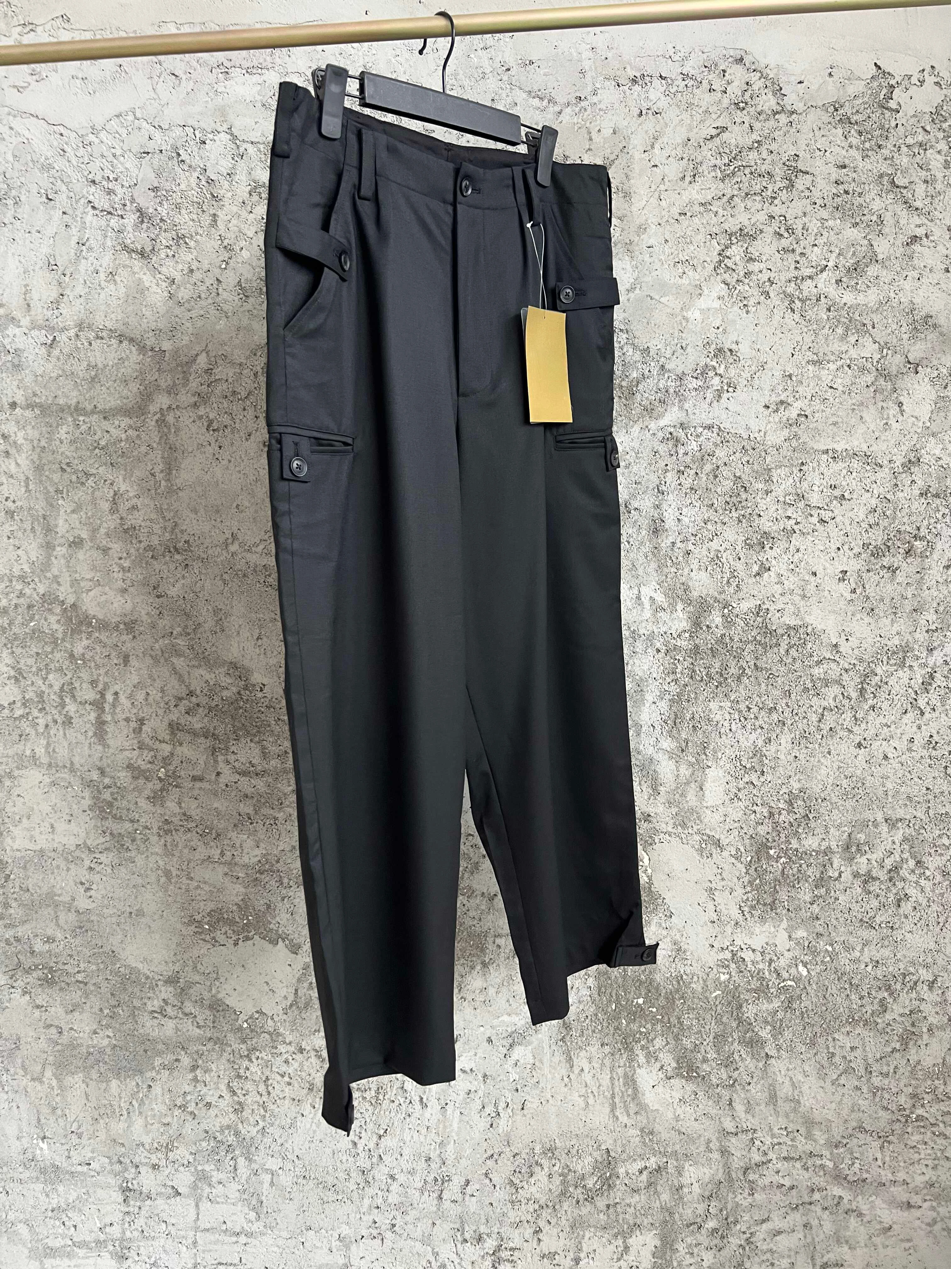 TOP-YAMOTO بنطال رجالي ياباني فضفاض وغير رسمي بستة جيوب، سروال كاجوال من الصوف #2