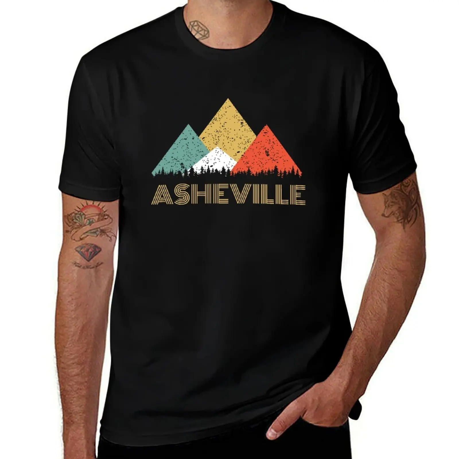 

Retro City of Asheville Mountain Shirt T-Shirt t shirts for man graphic tees essential t shirt T-Shirt