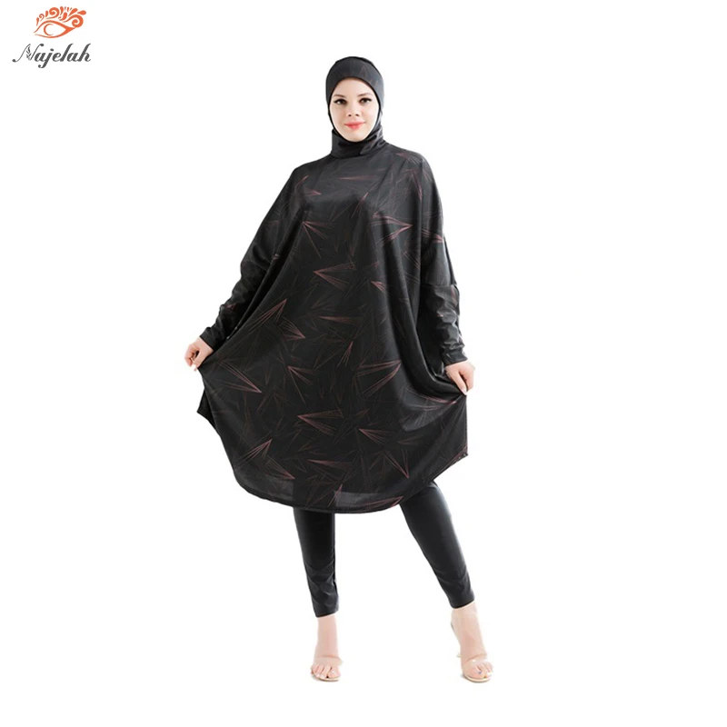 Muslim Modest Swimwear Swimming Suit For Women Long Sleeve Burkini Plus Size Abaya Abayas Swimsuit Cover Ups Bat Shirt Hijab