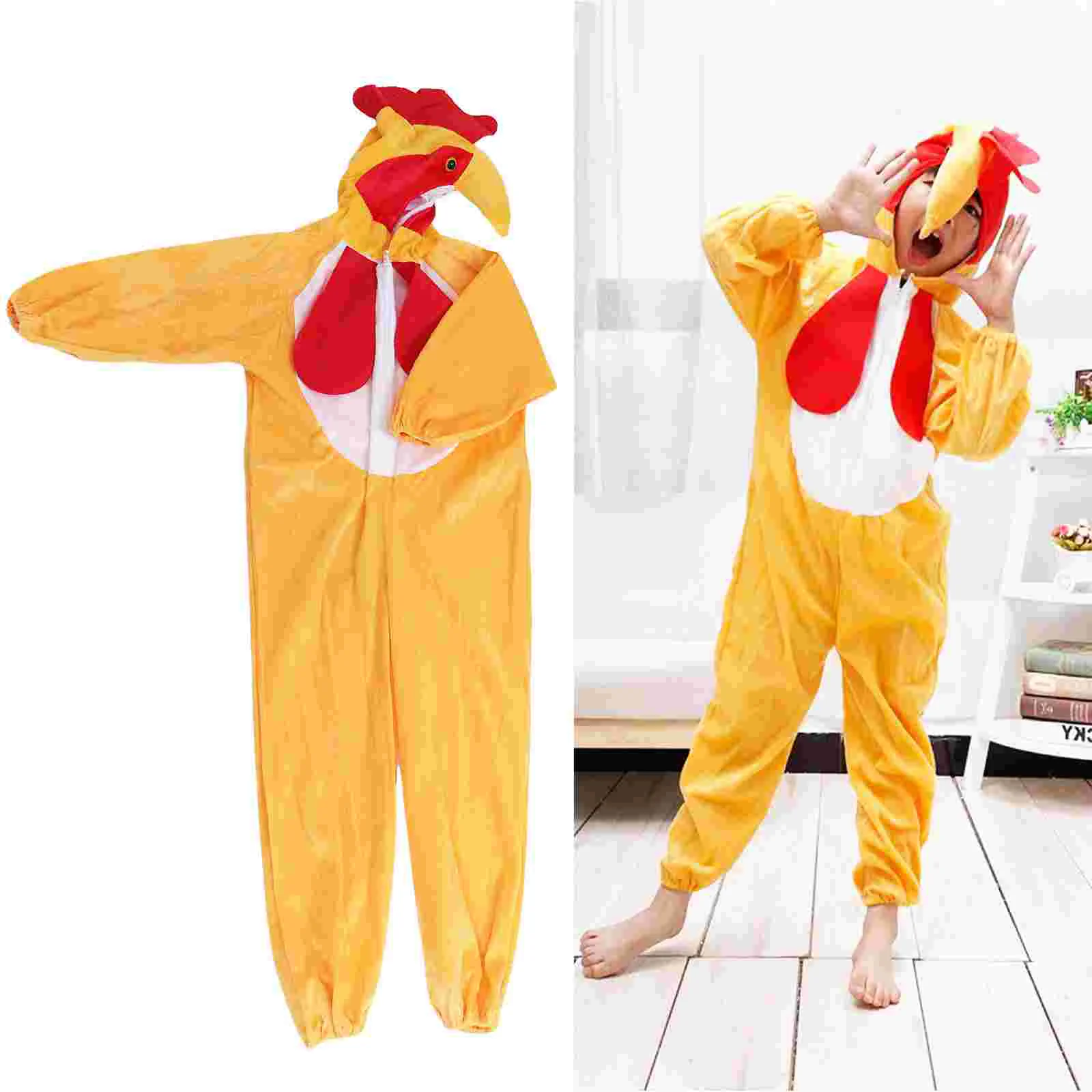 

Chicken Costume Kids Animal for Boys Outfits Pajamas Rooster Cloth Toddler Halloween Costumes