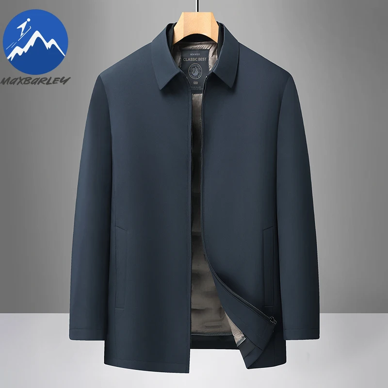 

Maxbarley Men Down Jacket Lightweight Notch Collar Outdoor Office Thickened Puffer Coat Business Casual Comfortable Winter Coat
