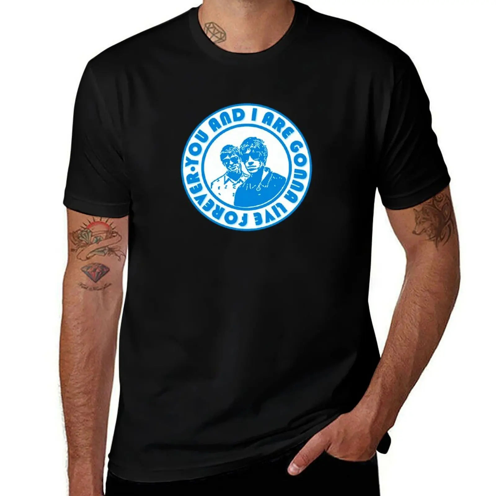 

Live Forever Blue White T-Shirt valentines clothes cute tops boys whites luxury designer funny t shirts for men