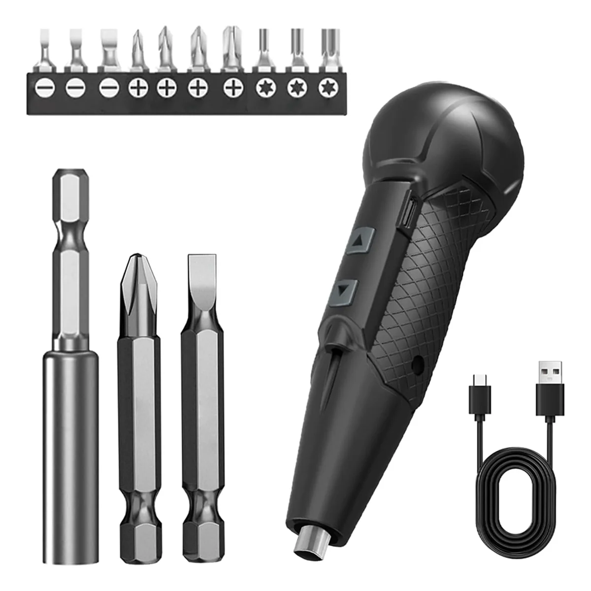 

3.7V Cordless Electric Screwdriver Rechargeable Portable Mini Rotary Home Gadget with LED Light