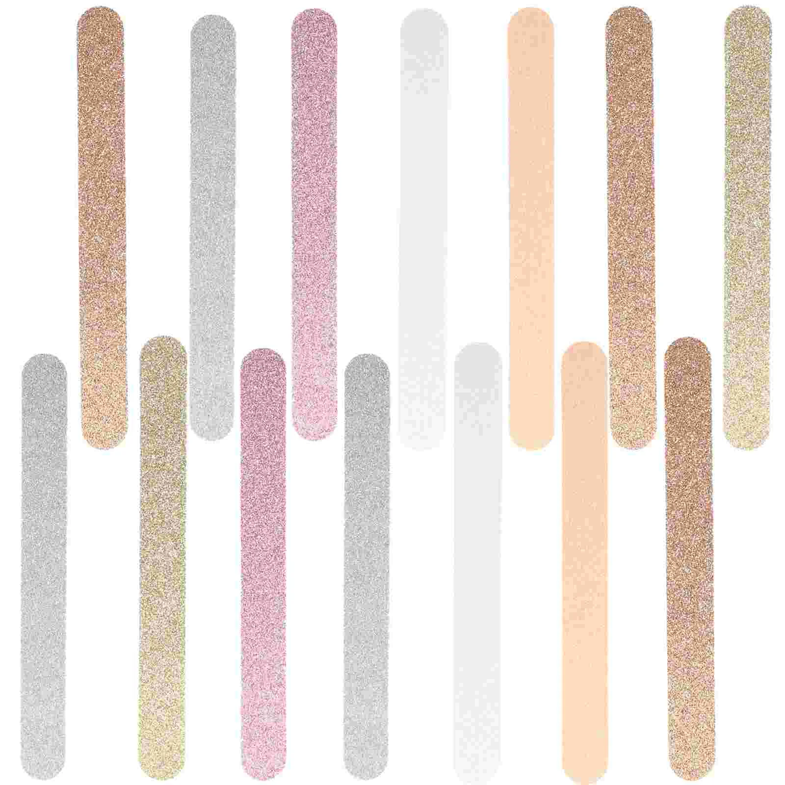 30 Pcs Glitter Nail File Sponge Polish Household Manicure Files Extension Nails Shimmer Buffer Blocks EVA Sandpaper Gold Powder