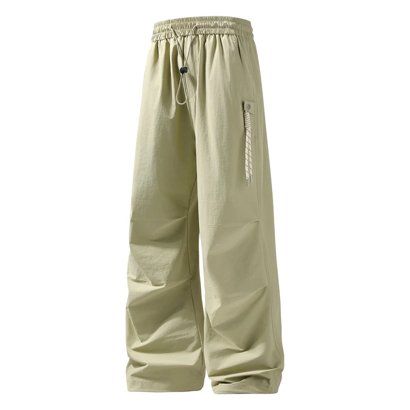 

Summer New Men's And Women's Outdoor Workwear Wide Leg Ice Silk Long Pants Waterproof Functional Hiking Trousers Two-Way Zip