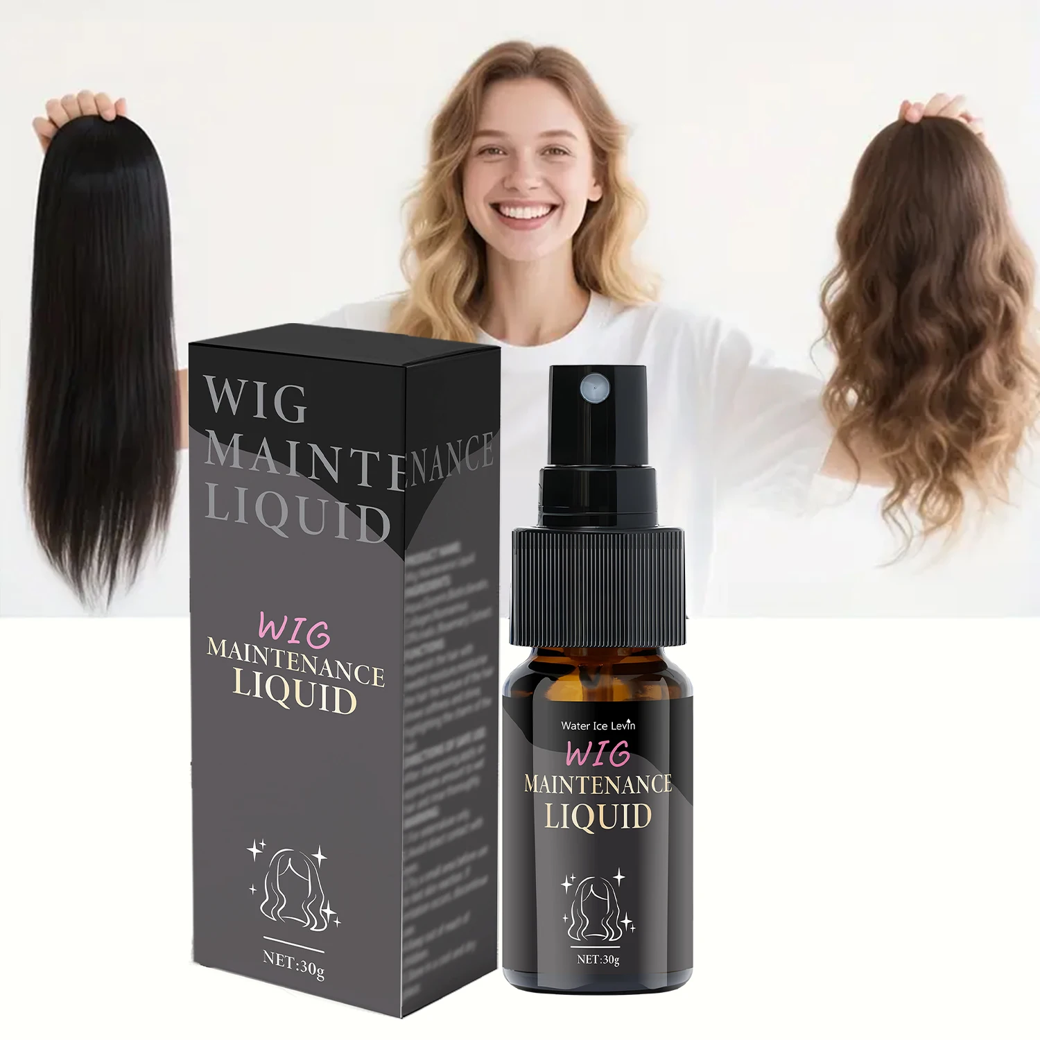 Water Ice Levin Leave-In Wig Detangle Spray – Instant Maintenance & Smoothing for Tangle-Free, Natural-Looking Wigs | 30g