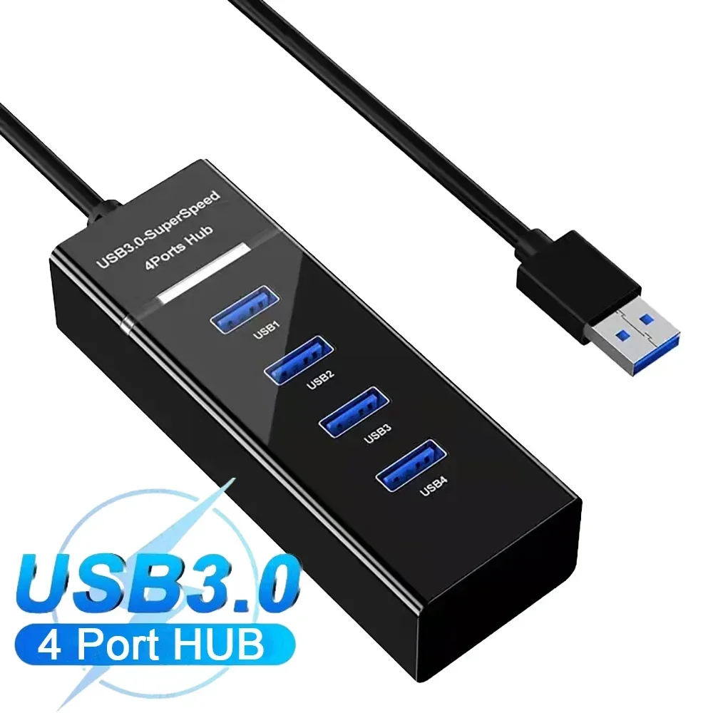 

USB3.0 USB2.0 Power Adapter 4 Port USB Splitter Hub High Speed Multiple Hubs Expander For Computer Laptop Keyboard Accessories