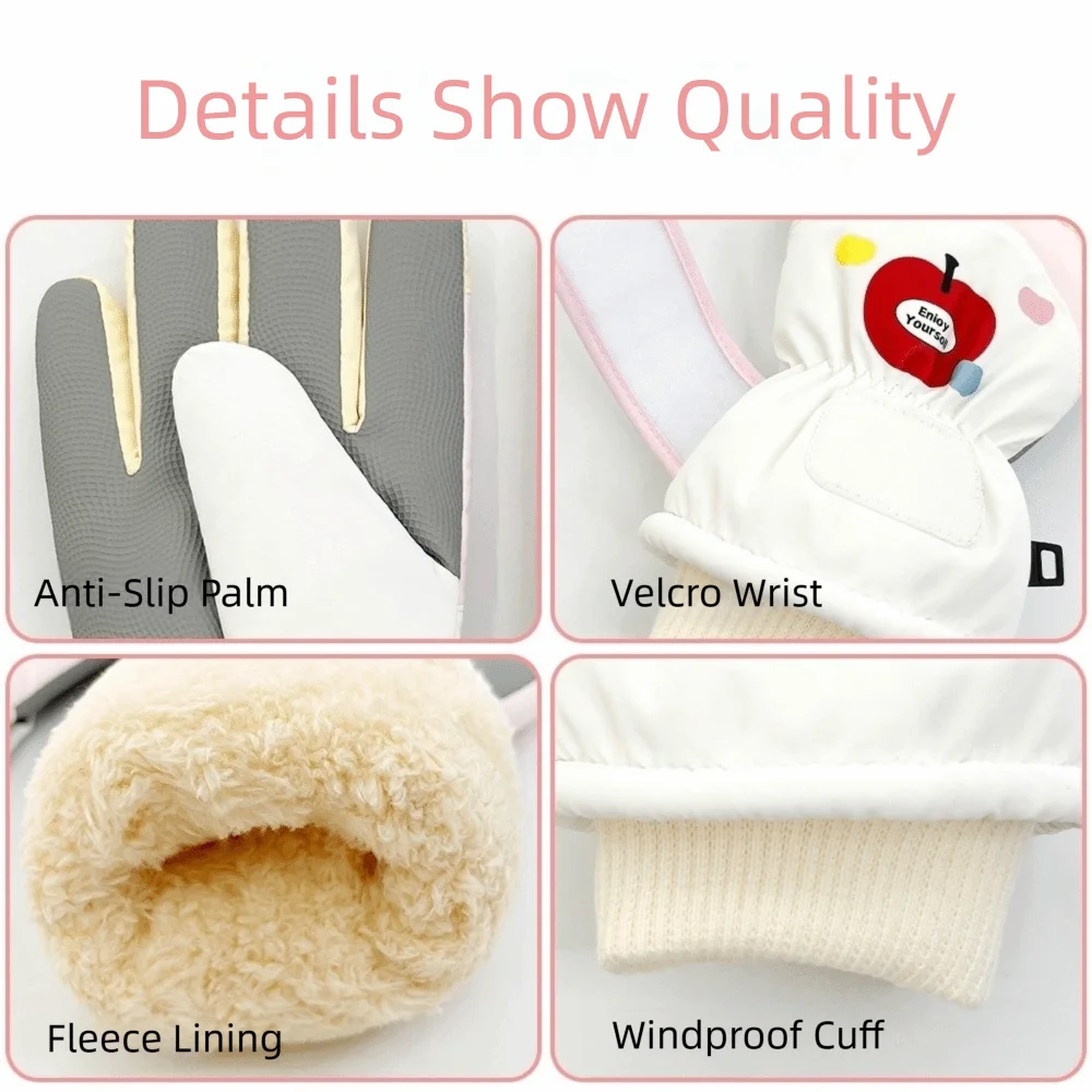 Full Finger Touch Screen Snowboard Gloves Windproof Thickened Outdoor Sports Gloves Non-slip Waterproof Warm Gloves Winter