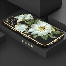 Flower Pattern Soft Case For Xiaomi Redmi Note 12 11 10 9S 8 7 9T 4 Pro MAX Silicone Plating Phone Cover Funda