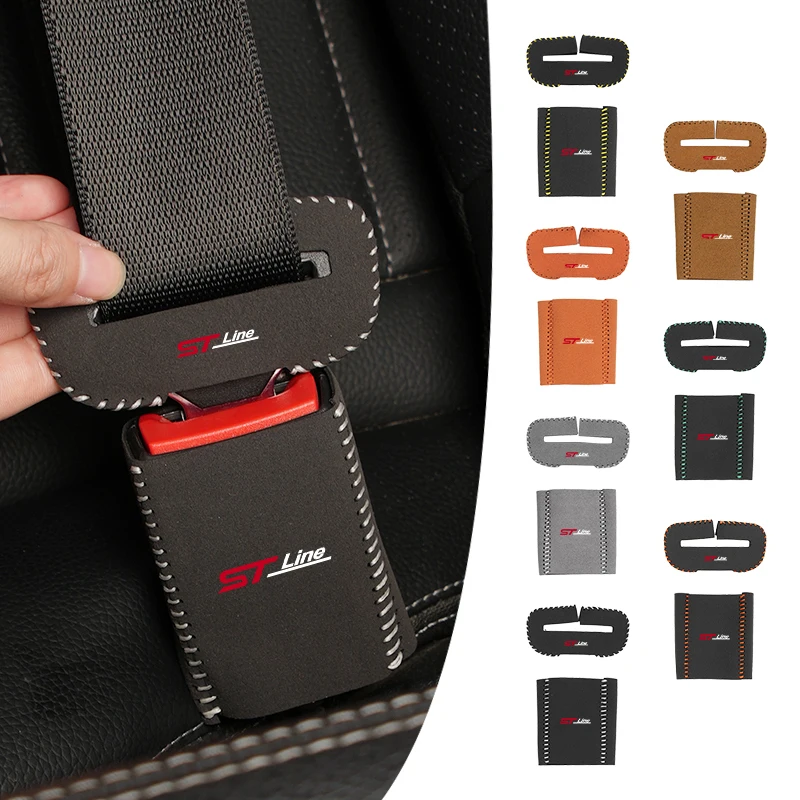 2Sets Car Seat Belt Buckle Cover Universal Fur Protector Auto Accessories For Ford Escape Kuga Mondeo Fiesta Focus 2 Fusion - view 4