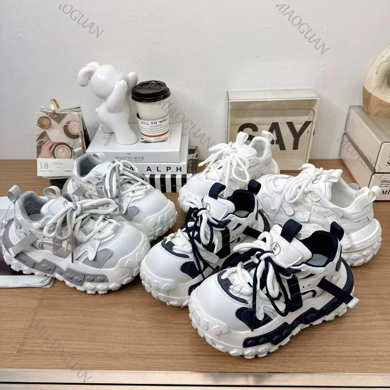 Atmungsaktive, niedliche Schuhe mit dicken Sohlen, modische Mesh-Damen-Chunky-Sneaker, lässige, bequeme, leichte Plateau-Tennisschuhe für Damen