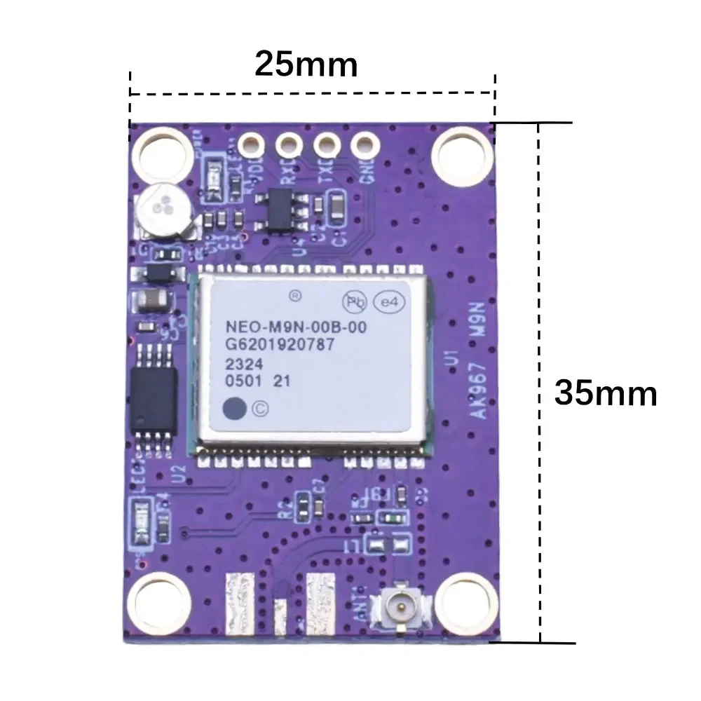 UBX M9N UAV Full Band Anti-interference GNSS Differential High Precision Centimeter-Level Board GPS Module