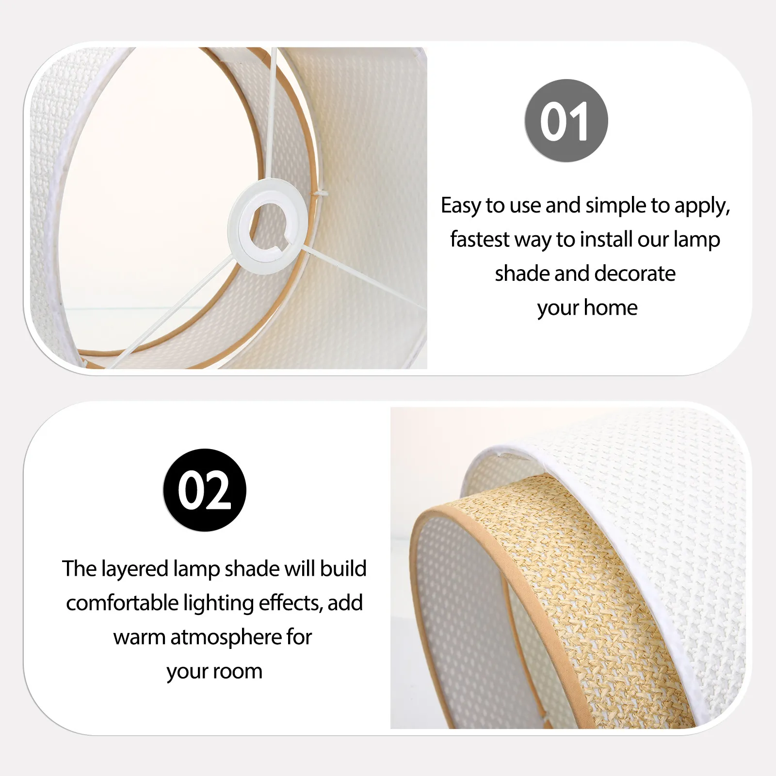 

2 Tier Layered Lampshade for Pendant Light Fixture E27 E14 Hanging Lamp Cover Stylish Metal Frame Dining Room Restaurant