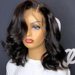 Side Part Short Bob Lace Front Wig Brazilian Remy Human Hair Wigs Body Wave Lace Wigs for Black Women Pre Plucked With Baby Hair