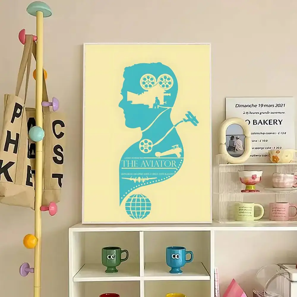 ملحمة السيرة الذاتية فيلم T-The Aviator-MT الفيلم المشارك قماش HD ملصق جدار الفن الداخلي المدخل ديكور المنزل عطلة