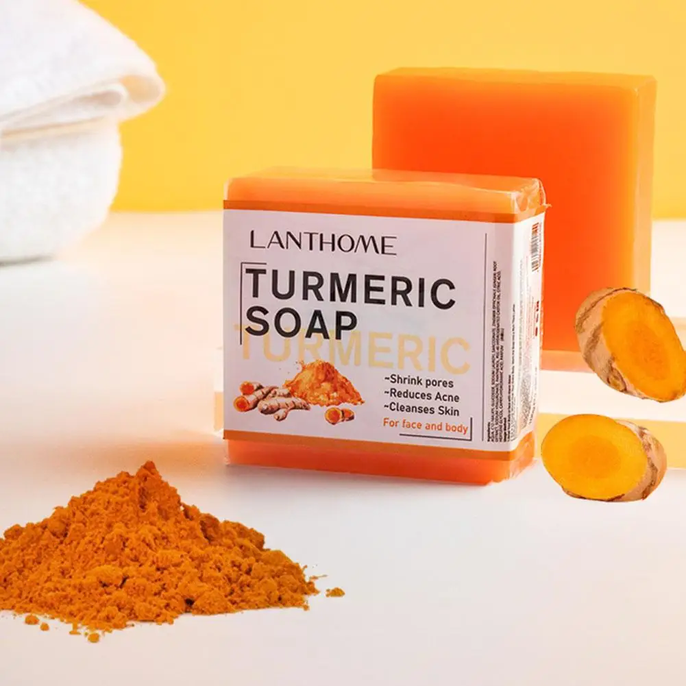 

Turmeric Kojic Acid Soap Face Body Cleansing Anti Acne Whitening Lightening Dark Underarm Leg Body Cleansers Brightening Soap