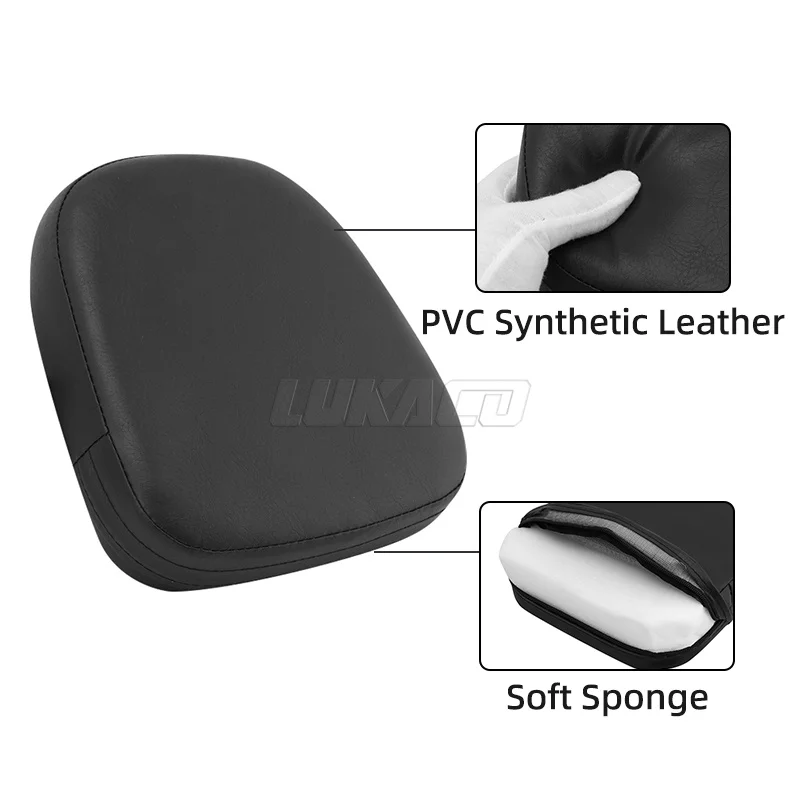 Motorcycle PU Leather Rear Backrest Cushion Universal Sissy Luggage Rack Passenger Pad Suitable For Harley Honda Yamaha Suzuki