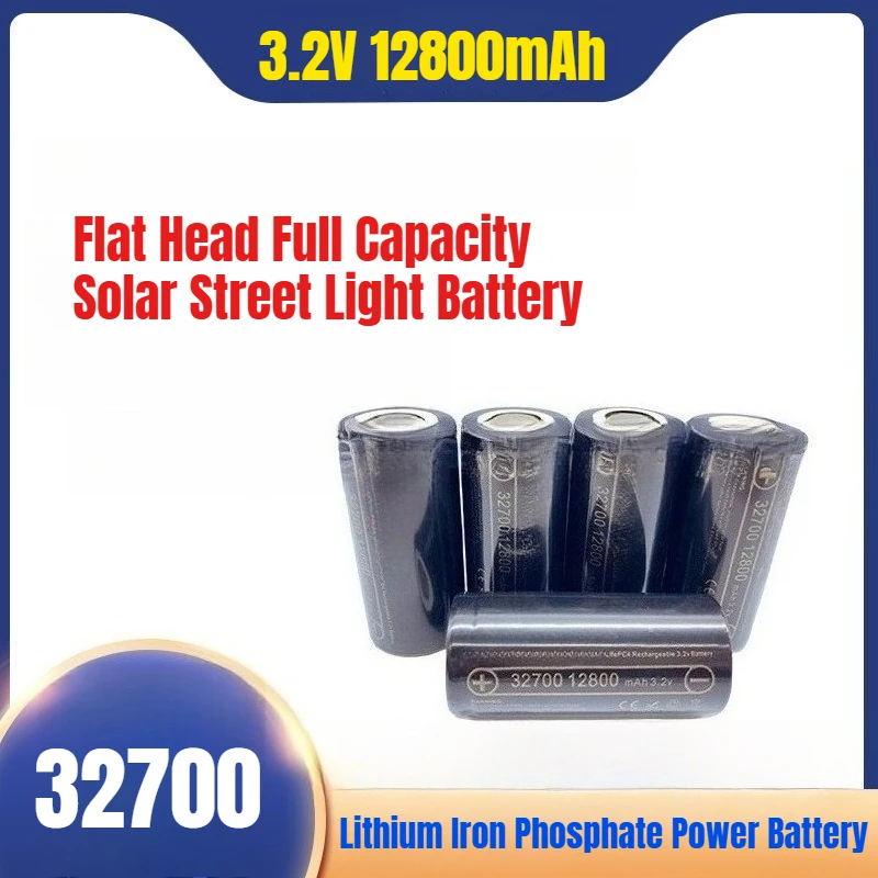 

32700 Lithium Iron Phosphate Power Battery 3.2V 12800mAh Flat Head Full Capacity Solar Street Light Battery
