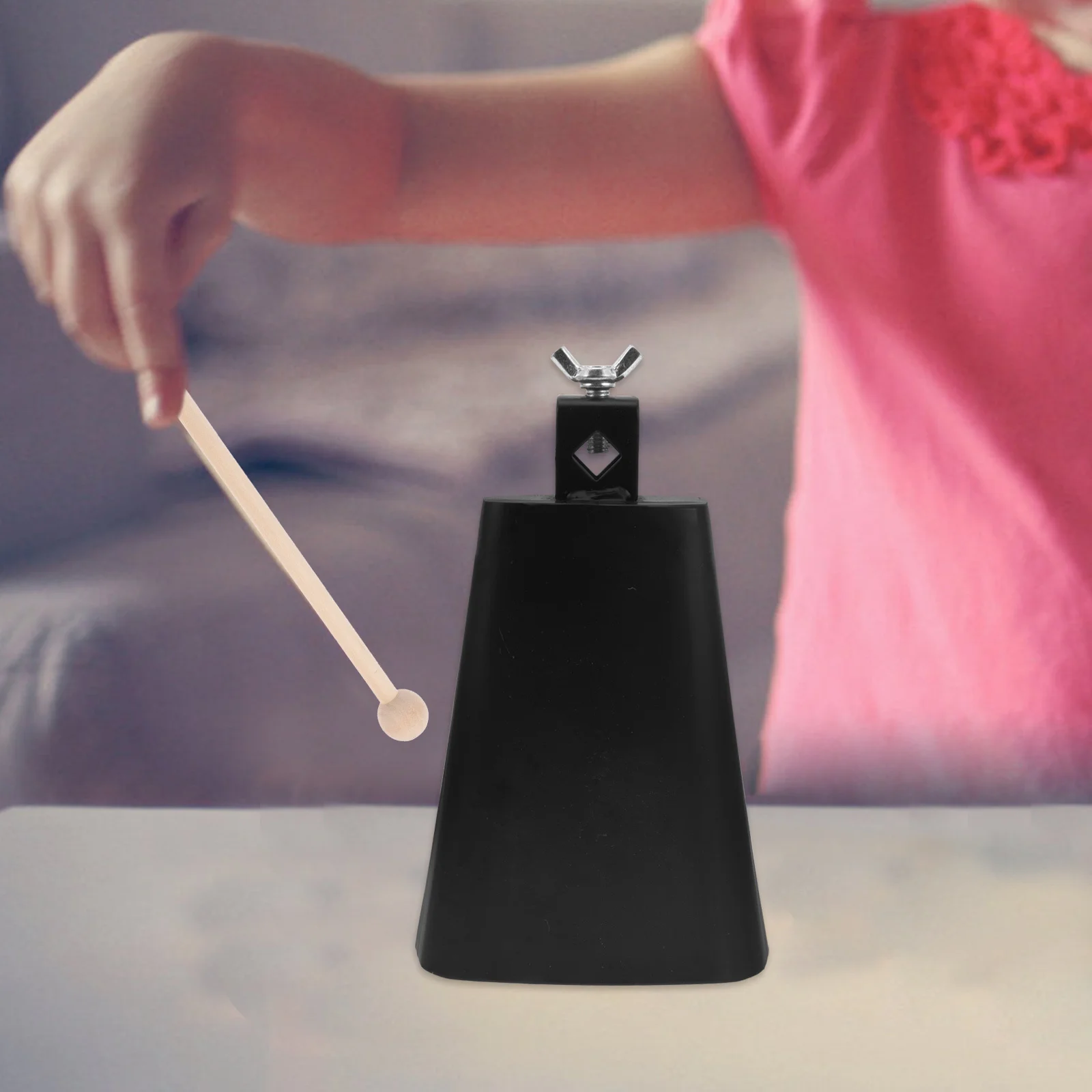 

1 Set Practical Cow Bell Percussion Musical Cowbell With Stick Durable Instrument Accessory Drum Set Ergonomic Design Noise