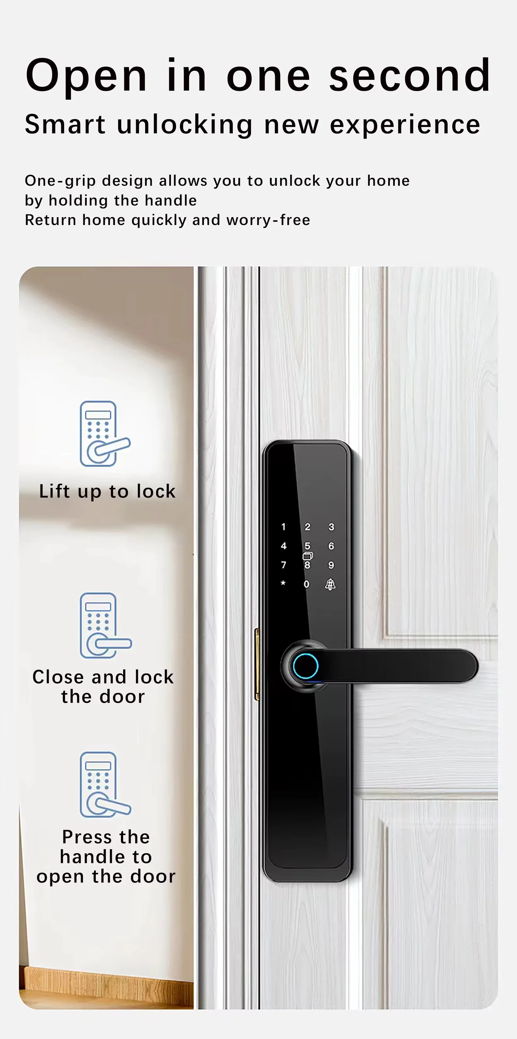 003 New Electronic Password Smart Lock Peephole Camera Lock Wifi App Fingerprint Smart Lock