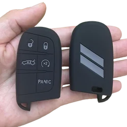 silicone Car Key Cover protector accessories for Jeep Grand Cherokee Compass Dodge Charger Chrysler rubber remote case holder