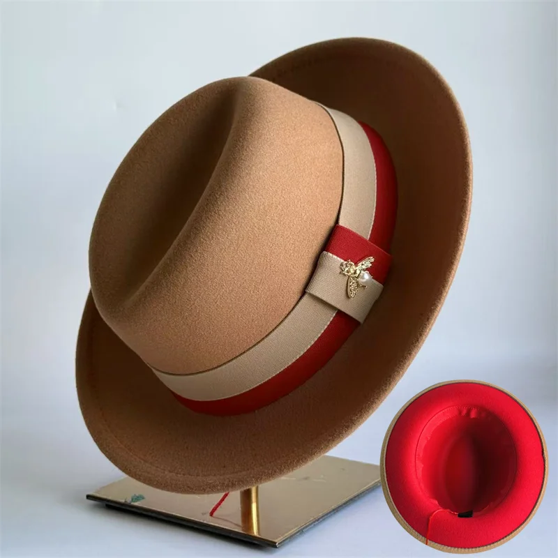 Two-tone Royal Blue Fedora Spring Hat Unisex Men's BEE Women's Curved Brim Wide Brim Sun Hat Straw Hat Beach Hat sombrero hombre