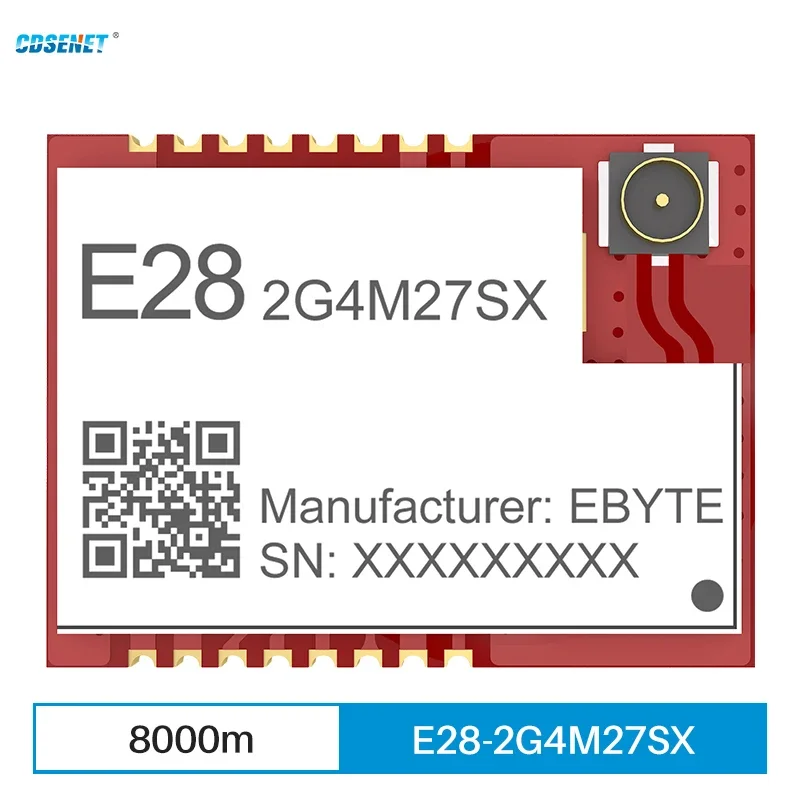 LoRa SPI 무선 RF 모듈, 장거리 CDESNT E28-2G4T27SX, PA + LAN 송신기, IPEX 홀, 스마트 홈, 8km, 27dBm, 2.4GHz