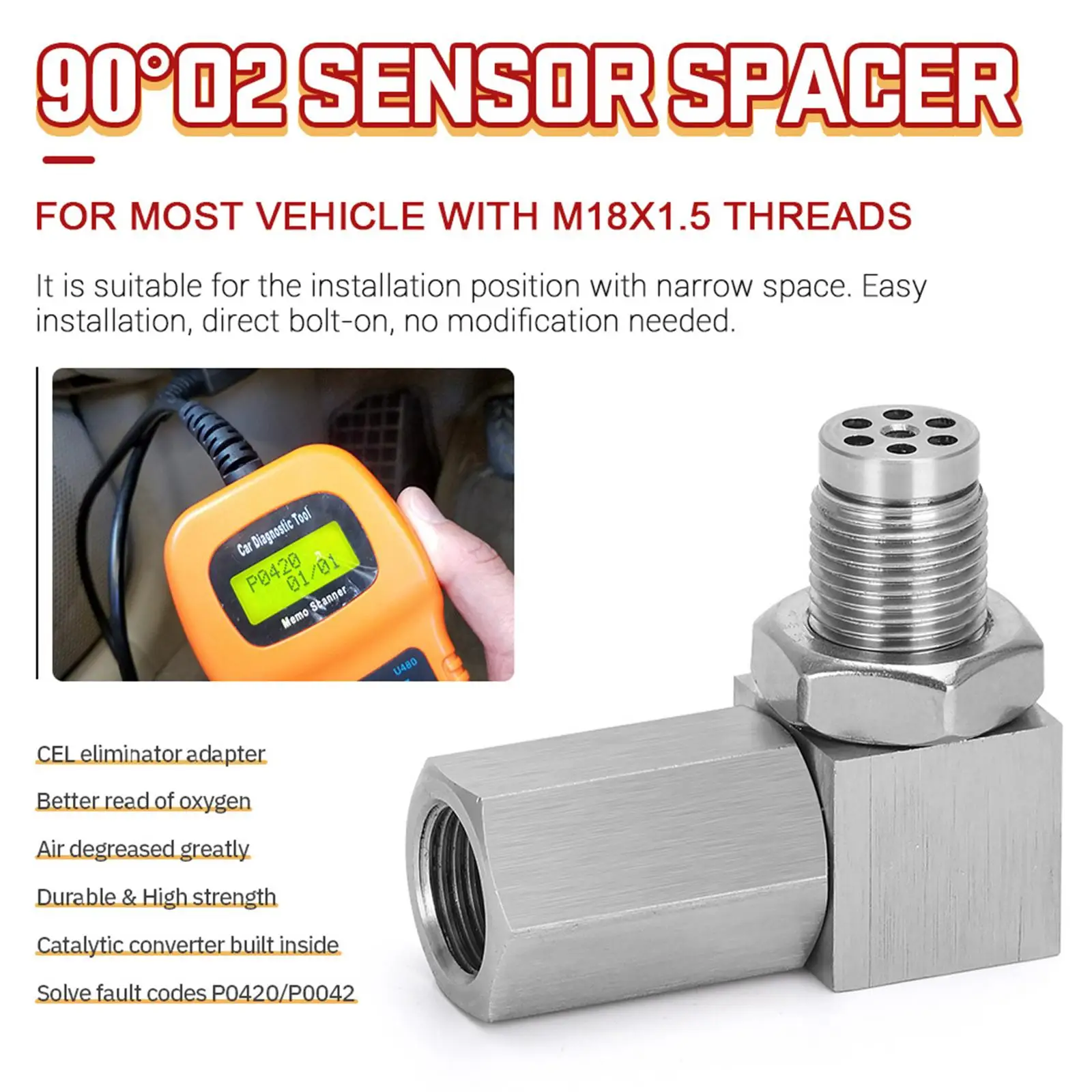 Universal Extender, Sensor Extension Spacer Adapter, 90 Degree Sensor Protective Shell Plug Accessories Parts Replacement