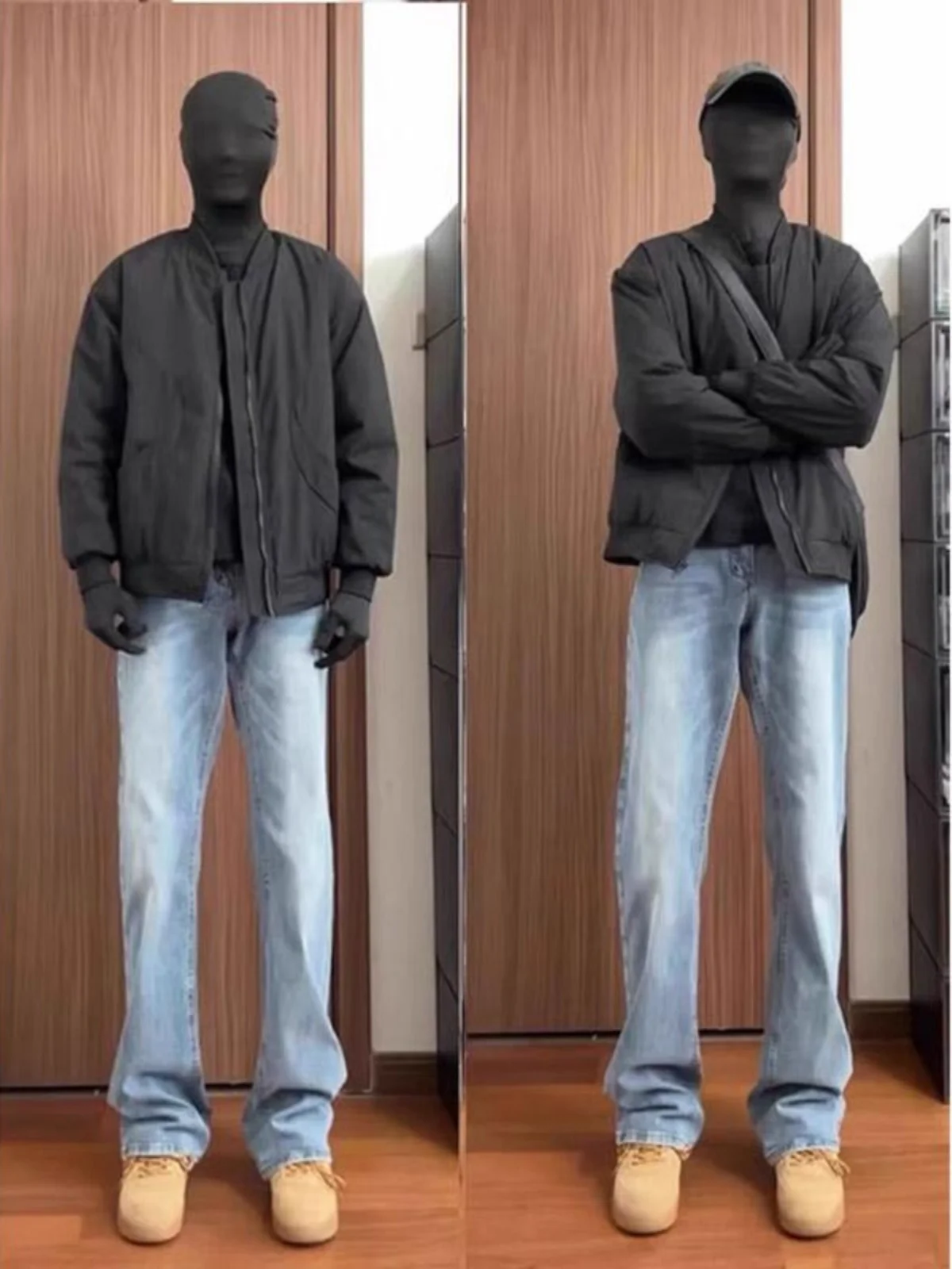 

Cleanfit Light Blue Men's Jeans Straight Leg Slim Fit Elastic High Street Fashionable Casual Wear All Seasons Low Waist