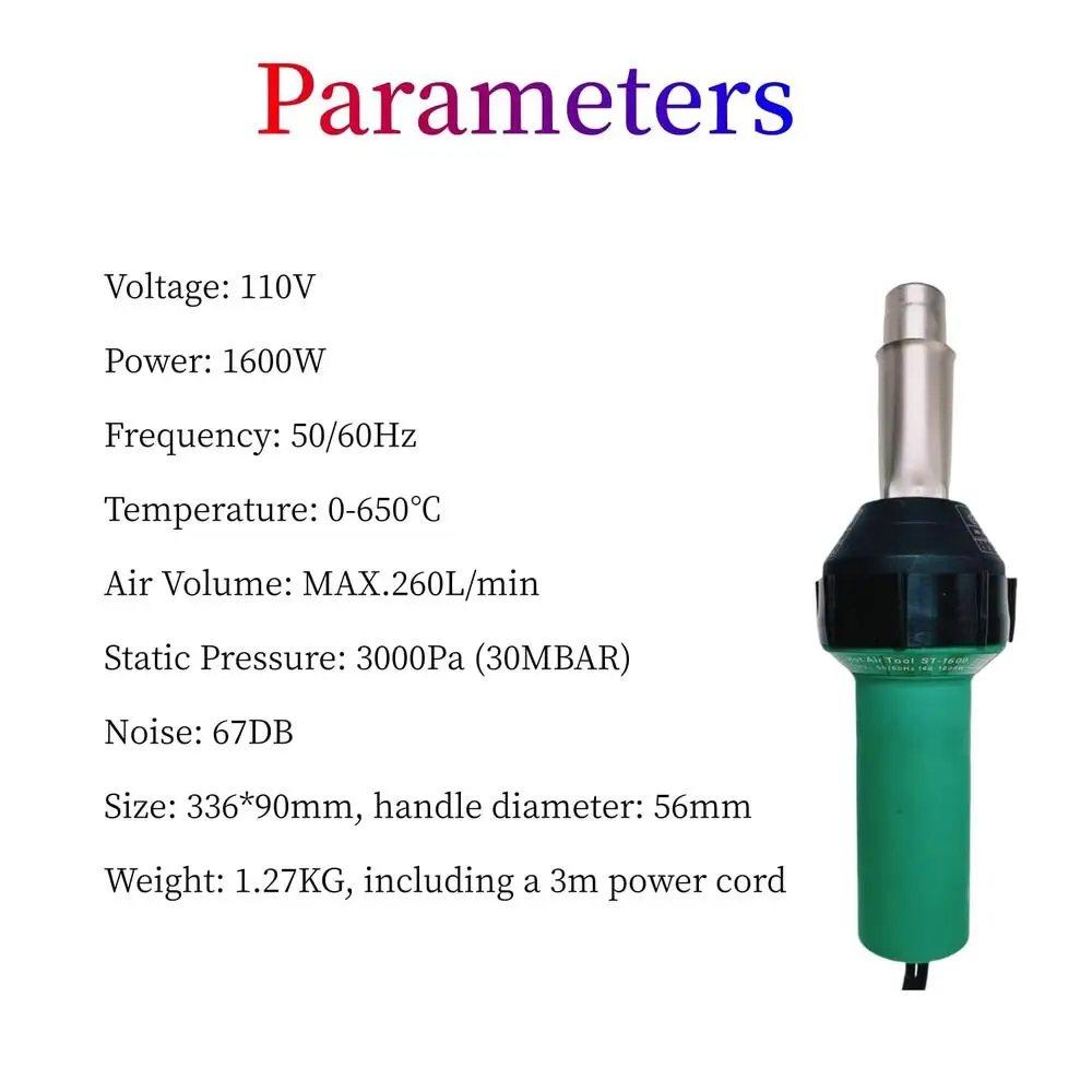Kit de odorde soudage à air chaud 1600W, PVC, vinyle, linoléum, sol et soudage DressLily.com, outil de chauffage à main avec diverses buses