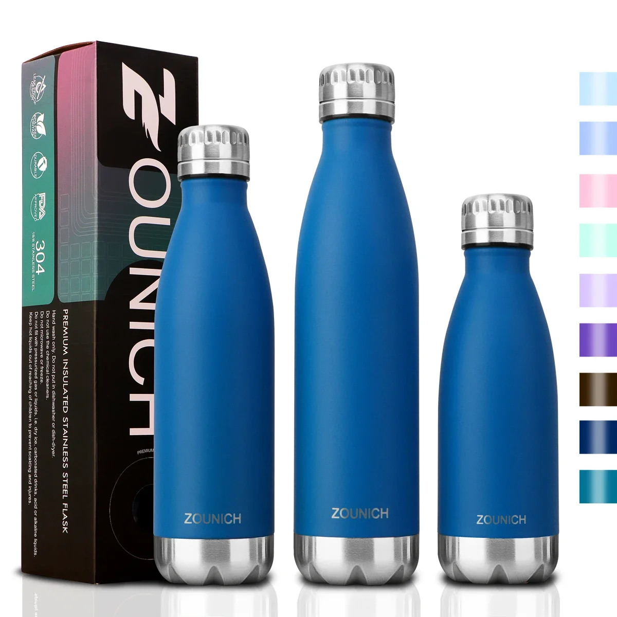 ZOUNICH Double Wall Stainles Steel Water Bottle Thermos Insulated Vacuum Flask Gym Sport Shaker Bottle Portable Thermoses