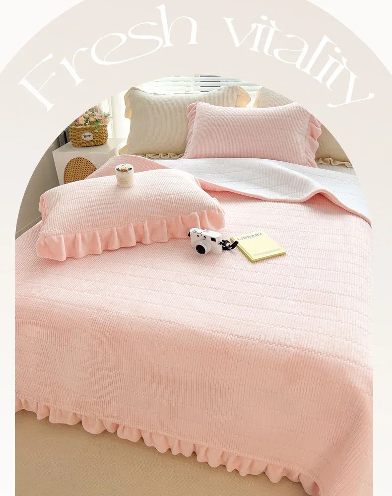 Bed Cover Bedspread Bedroom Quilting Bedspreads for Marriage Bed 200x230cm Thickened Milk Fleece Bedspreads Стеганное Покрывало