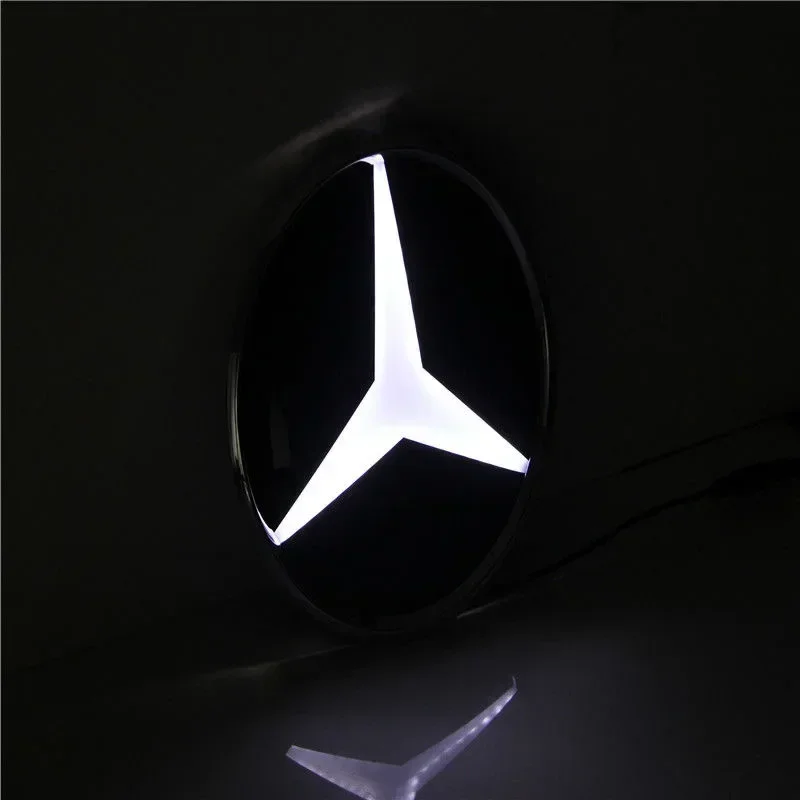 3D Car Front Grill Logo Light LED Badge Emblem Luminous Decorative Light For Mercedes Benz W205 C180L C260L W212 E200L W207