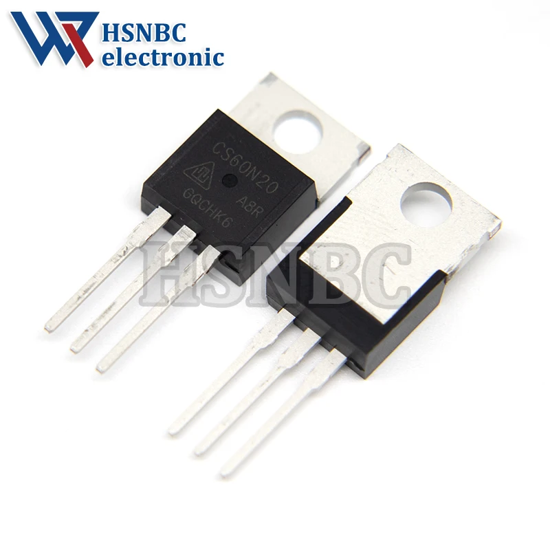 10Pcs/Lot CS60N20A8R CS60N20 60N20 TO-220 60A 200V MOSFET N-Channel Power Transistor 100% New Original