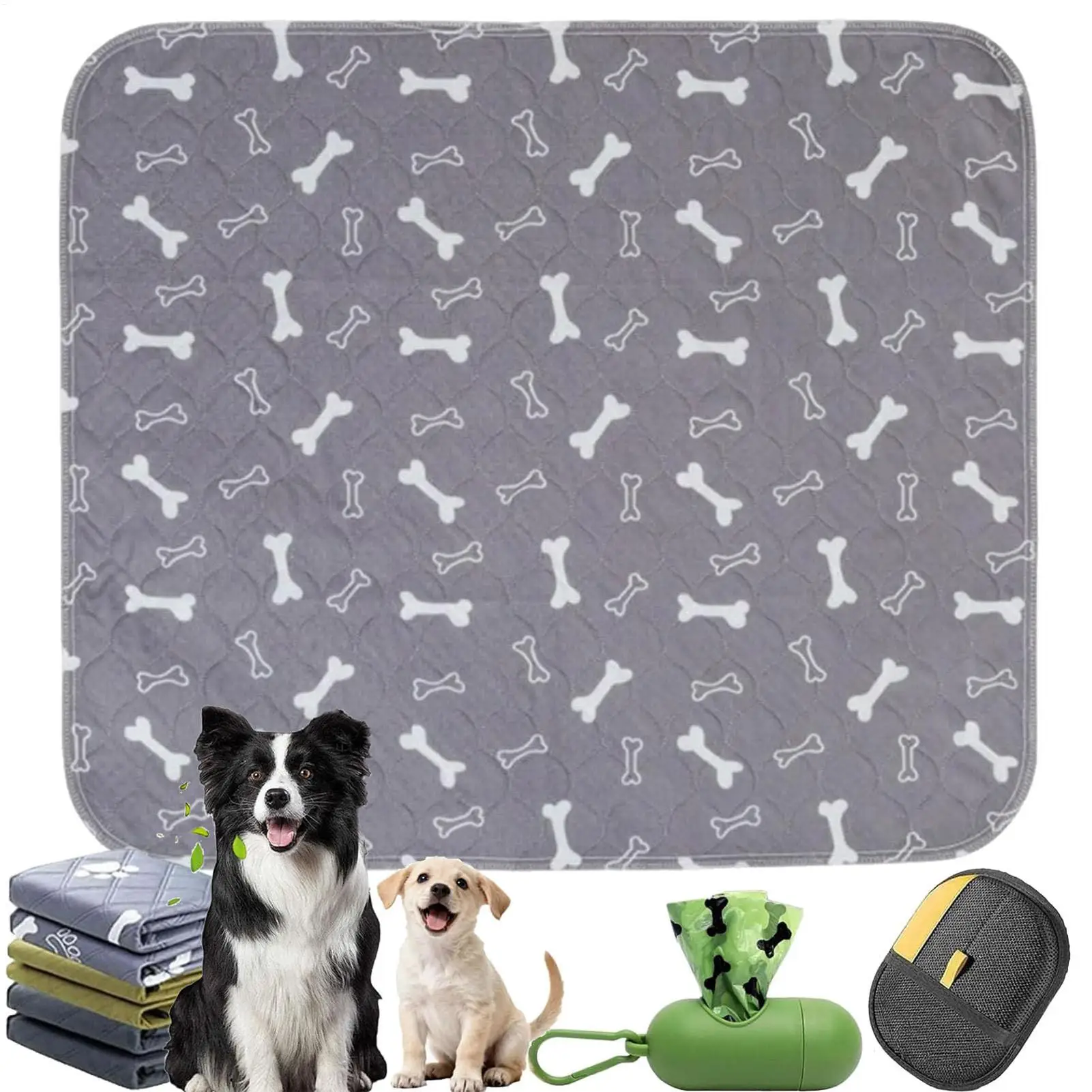 60 x 40 cm waschbare Hunde-Pipi-Pads, Welpen-Pads, rutschfest, auslaufsicher, Haustier-Trainingsmatte, saugfähiges Pipi-Pad, Hunde-WC-Pipi-Pad, Heimtierbedarf