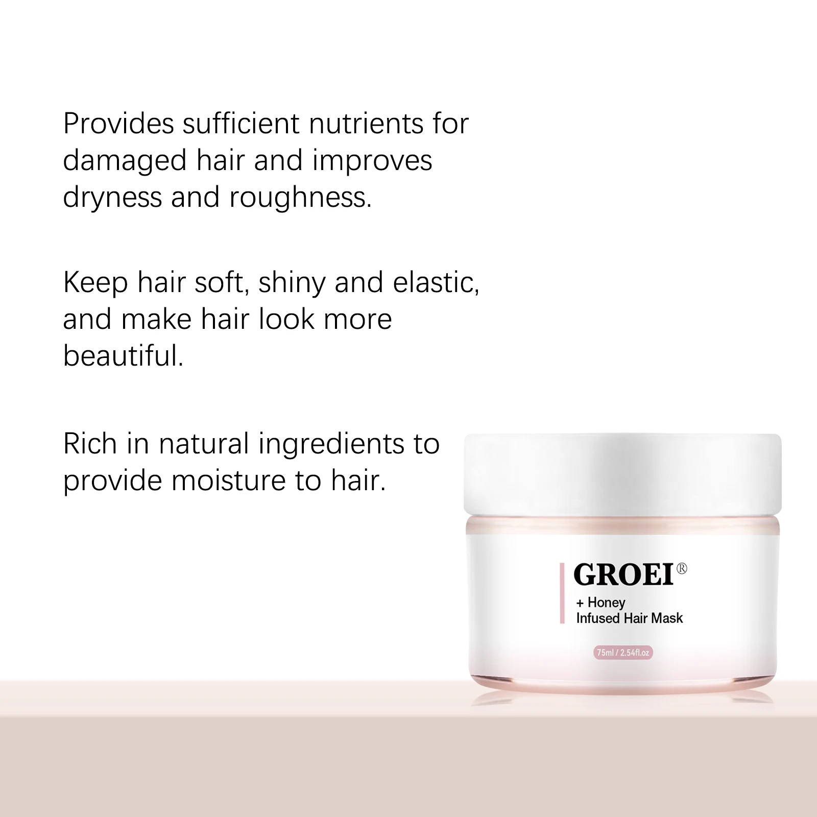 قناع الشعر GROEI Honey Infused 75 مل - إصلاح الشعر الجاف والمجعد والتالف، يغذي ويعزز اللمعان، تركيبة خفيفة الوزن #5