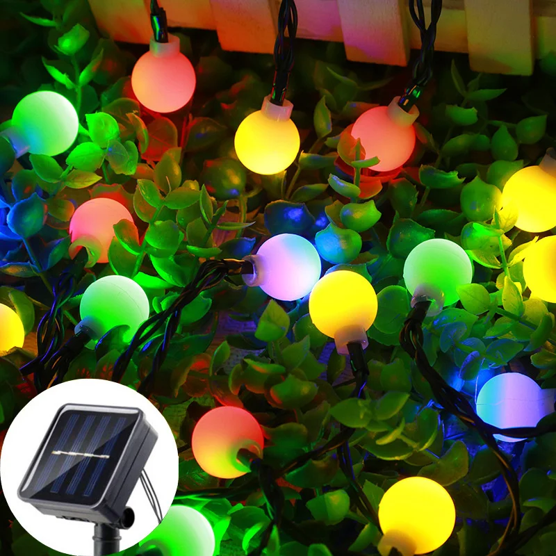 

Solar 8 Modes Ball String Lights Fairy LED Light for Garden Yard Porch Wedding Yard Fence Decor Holiday Lighting Party Lights