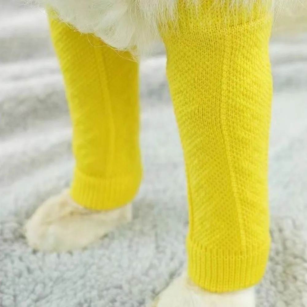 Puppy Leg Protector Warm Pet Elbow Protector Elastic Comfortable Knitted Dog Leg Warmer Anti-dirty Pet Socks Home view 4