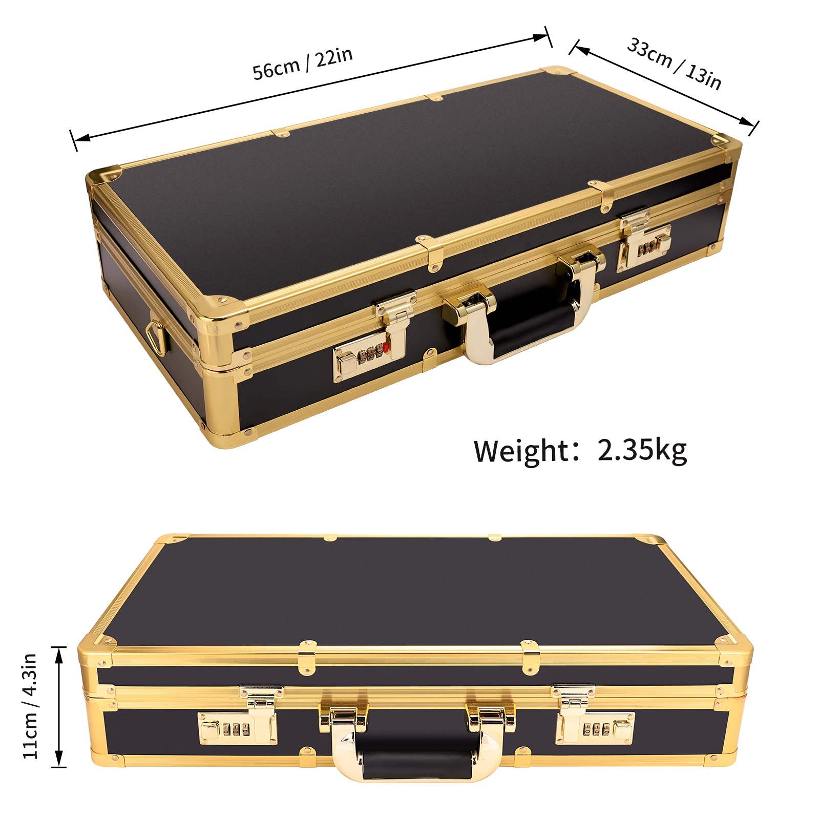 Barber Gold Aluminum Tool Box Salon Hairdressing Tools Storage Suitcase Case Carrying High-capacity Styling Tools Accessories