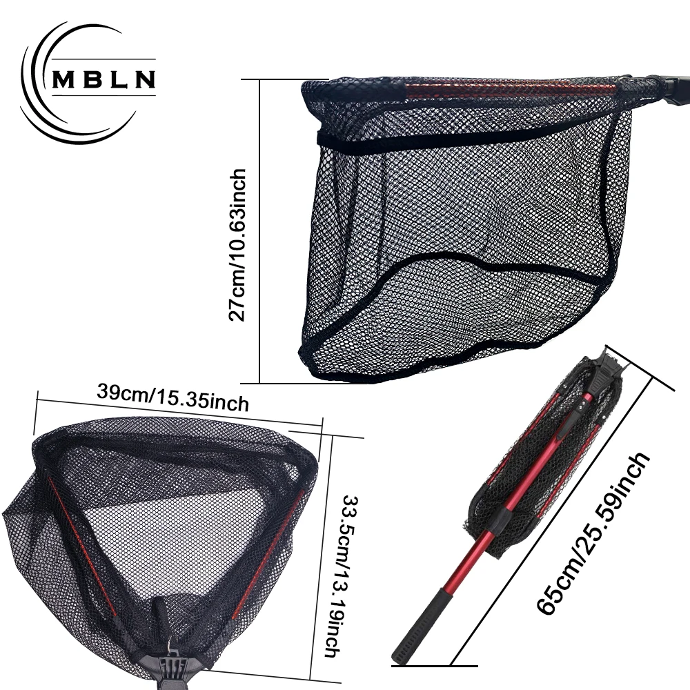Salabre plegable aluminio MBLN 92 cm – Red mano portátil pesca