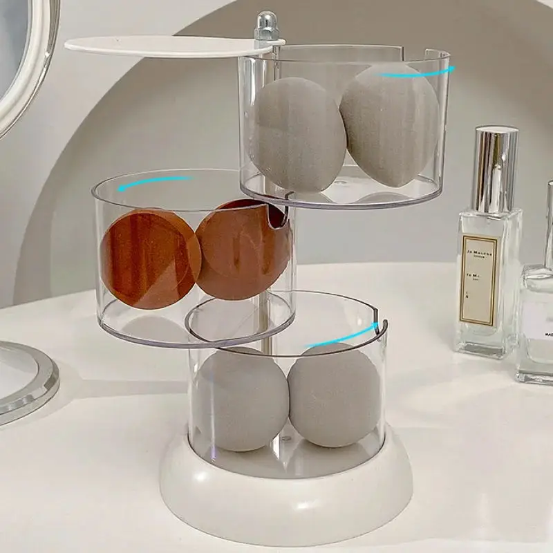 Boîte de rangement rotative pour houppettes de maquillage, œuf de beauté, support anti-poussière, coton-tige, HONordic, Louvain, nouveau, 360