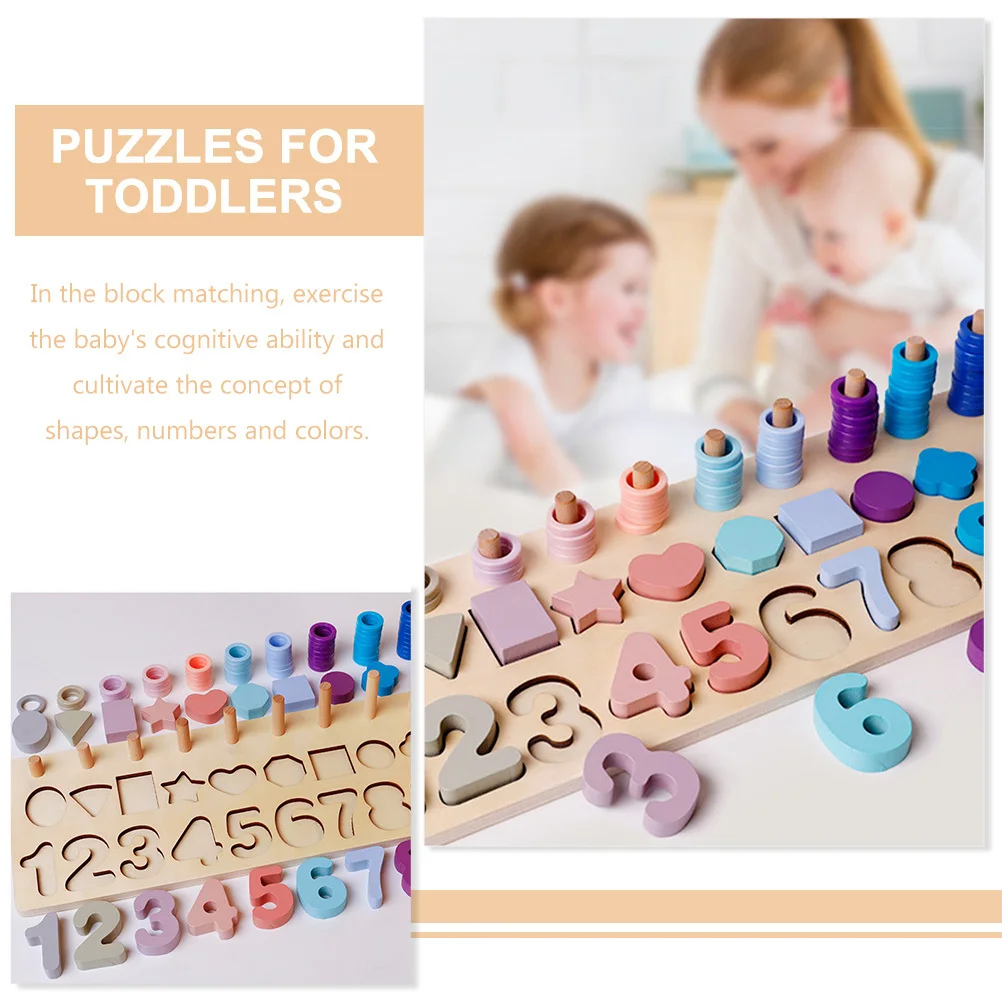 

1 Set Wooden Shape Matching Puzzle For Toddlers 2-4 Years Old Educational Learning Numbers Colors Geometric Cognitive Sorting