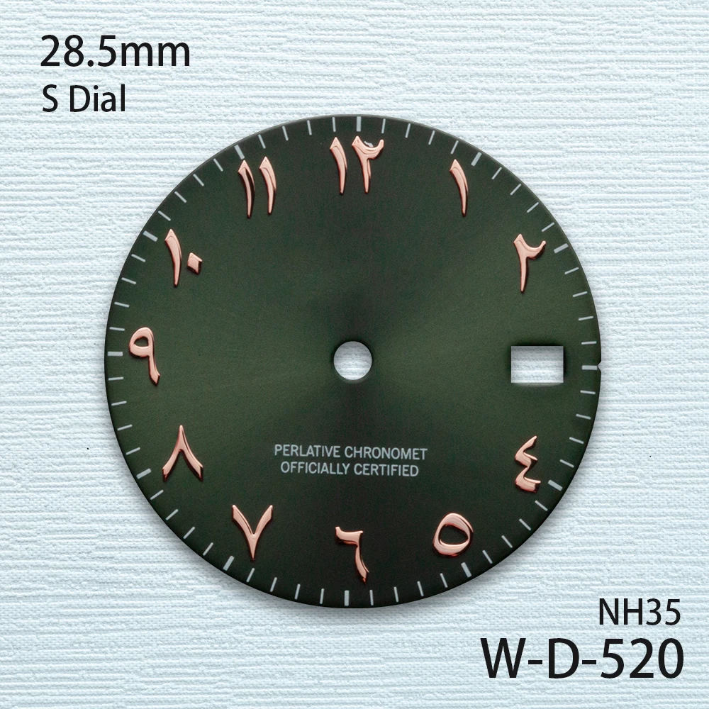 28.5mm S Logo Arab Dial Fit NH35/NH36/4R/7S Japanese Movement High-Quality Sunray Dial Watch Modified Accessories