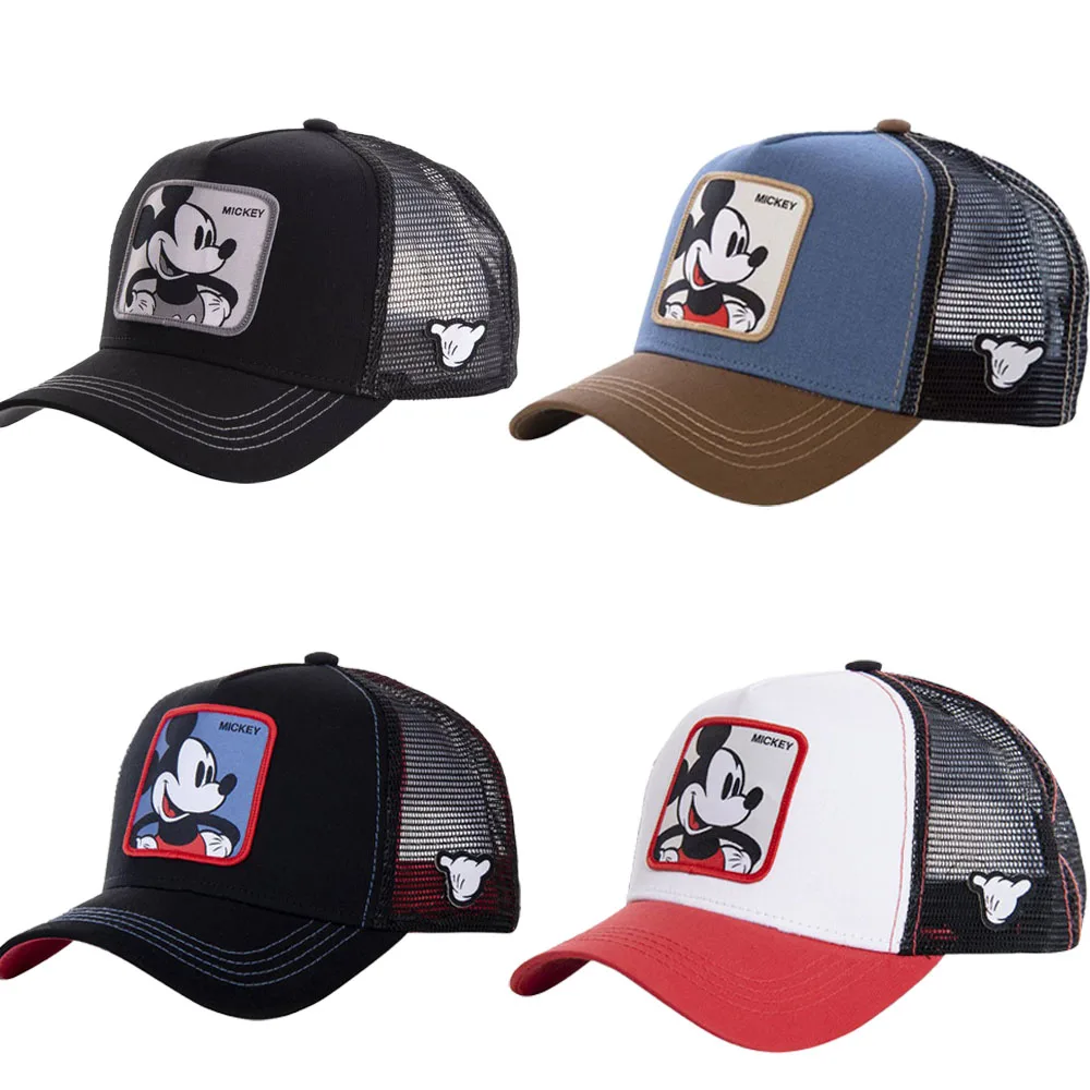 Anime Mickey Mouse Cartoon Snapback Baseball Caps for Men Women Hip Hop Mesh Hat Trucker Hat Dropshipping