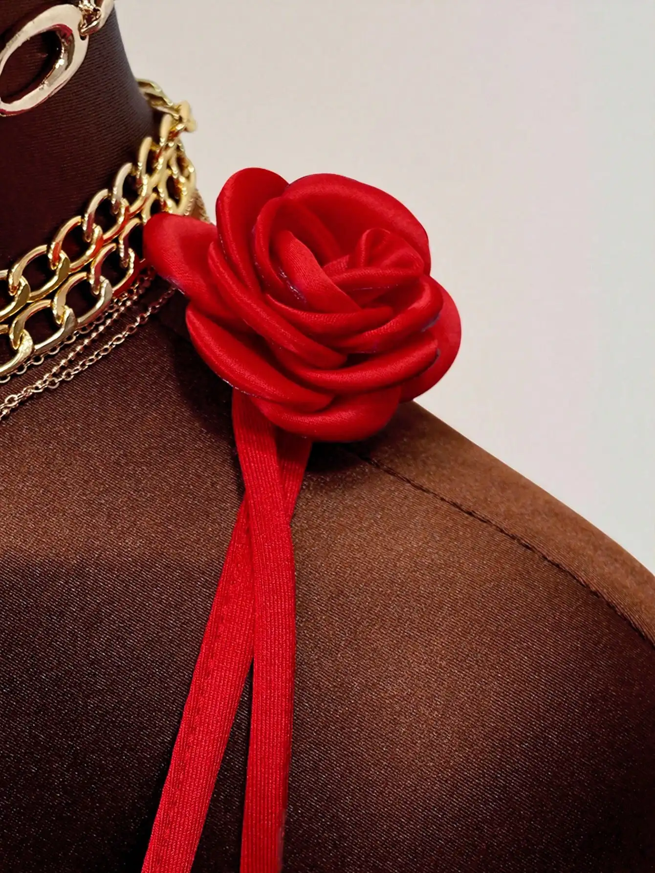 Red 3D Rose Embellished Halter Mini Dress, Slim Fit Backless with Drawstring Straps