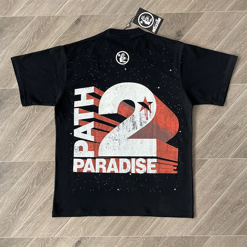 HS11 HS77 PATH TO PARADISE Halloween Skull Washable cotton printed skull short sleeve T-shirt